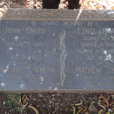 SMITH John -1938 &amp; Margaret -195? :: BAKER Ethel -1959 :: SMITH Mathew -1945