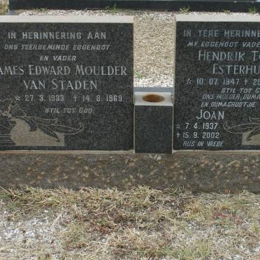 STADEN James Edward Moulder, van 1933-1969 :: ESTERHUIZEN Hendrik Tobias 1947-1993 &amp; Joan 1937-2002