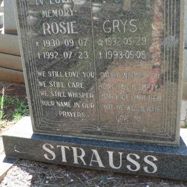 STRAUSS Grys 1932-1993 &amp; Rosie 1930-1992 