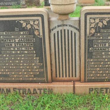 STRAATEN Mathys Jacobus, van 1924-1946 :: PRETORIUS Pieter Stephanus Johannes 1927-1946