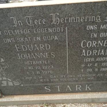 STARK Eduard Johannes 1923-1976 &amp; Cornelia Adriana ROOS 1924-1980