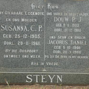STEYN Douw P.J. 1903-1980 &amp; Susanna C.P. 1905-1961 :: STEYN Jacobus Daniël 1946-1966