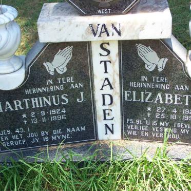 STADEN Marthinus J., van 1924-1996 &amp; Elizabeth J.G. 1927-1993
