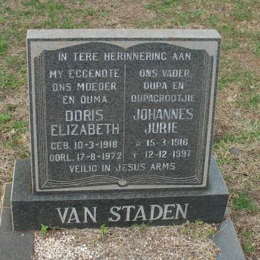 STADEN Johannes Jurie, van 1916-1997 &amp; Doris Elizabeth 1918-1972