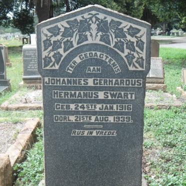 SWART Johannes Gerhardus Hermanus 1916-1939