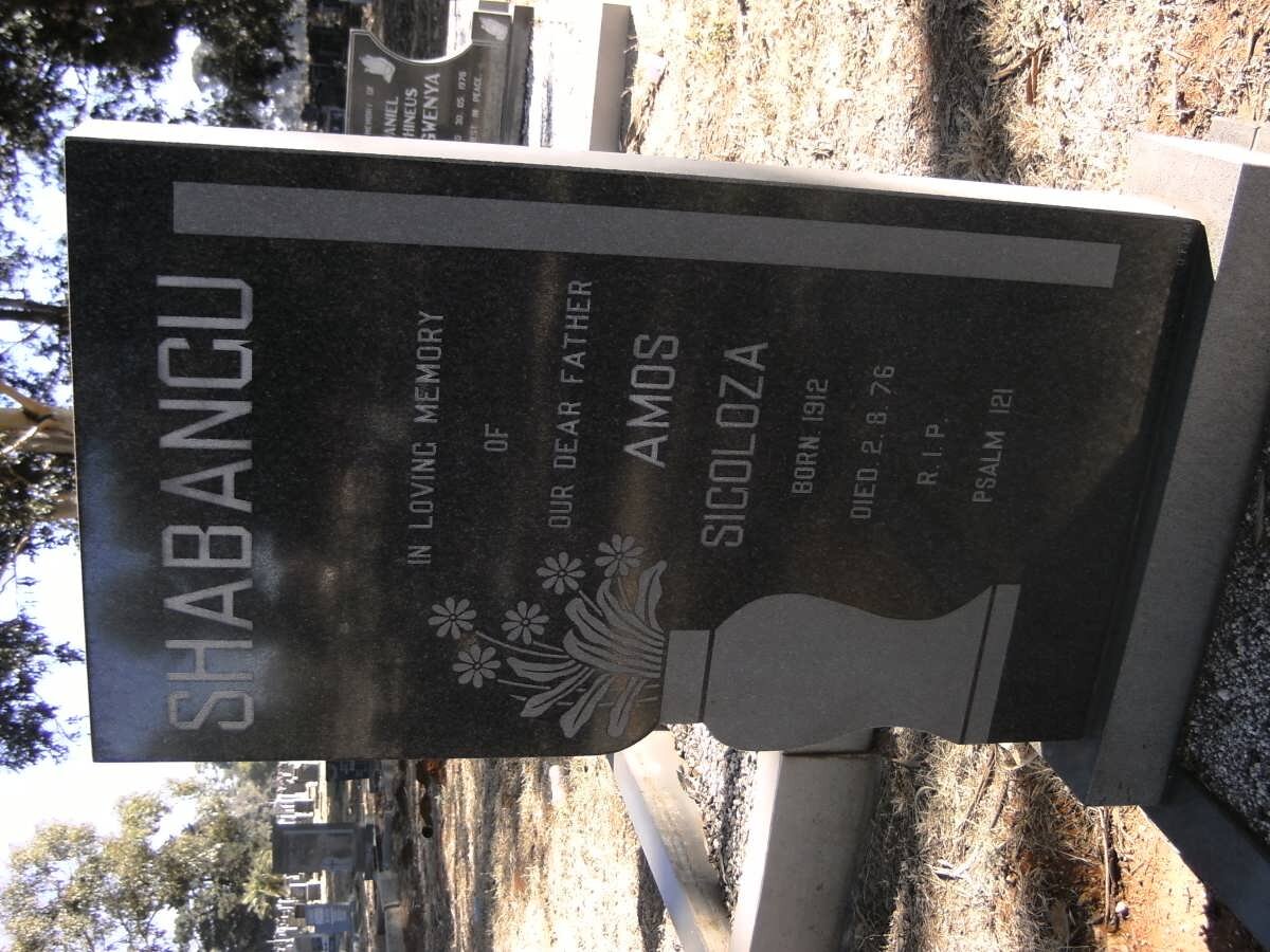 SHABANGU Amos Sicoloza 1912-1976