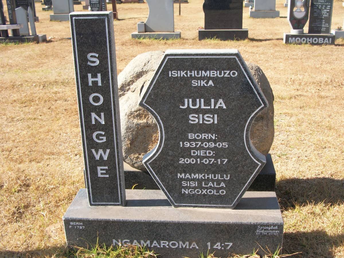 SHONGWE Julia Sisi 1937-2001
