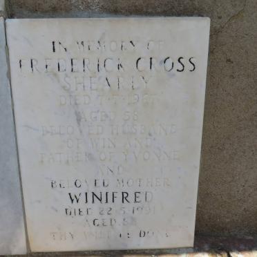 SHEARLY Frederick Cross -1967 &amp; Winifred -1991