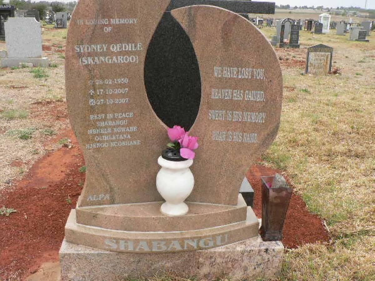 SHABANGU Sydney Qedile 1950-2007