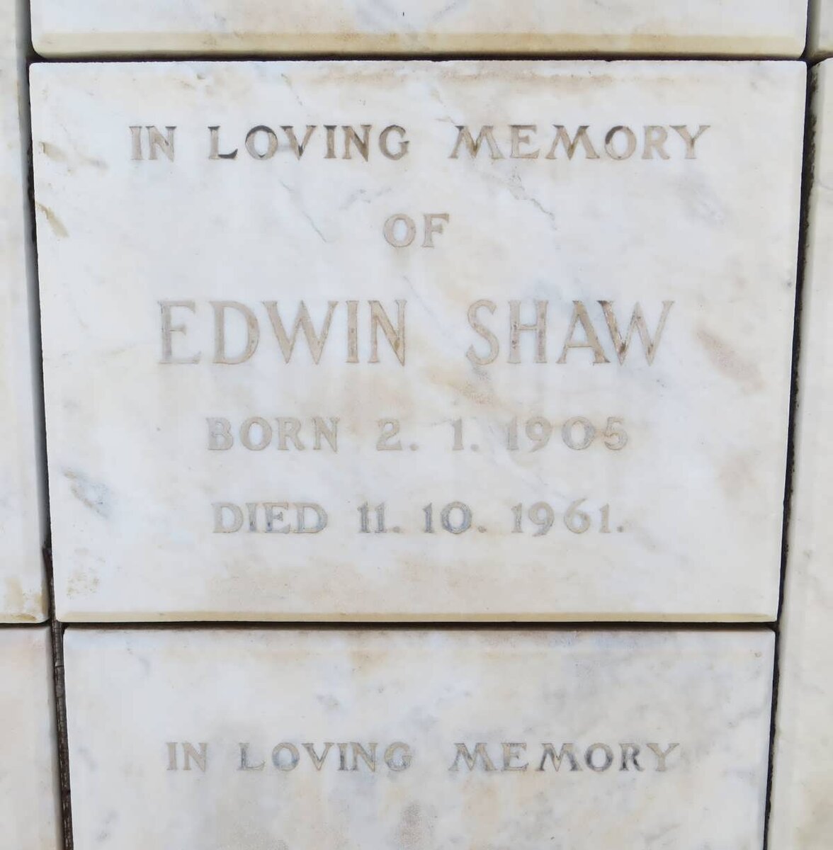 SHAW Edwin 1905-1961