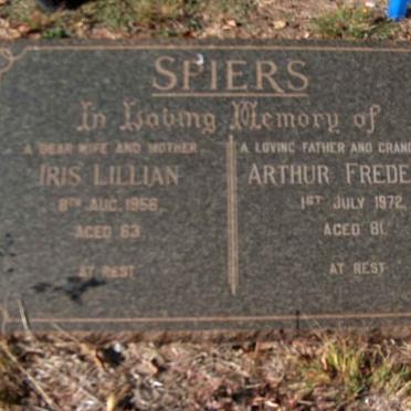 SPIERS Arthur Frederick -1972 &amp; iris Lillian -1956