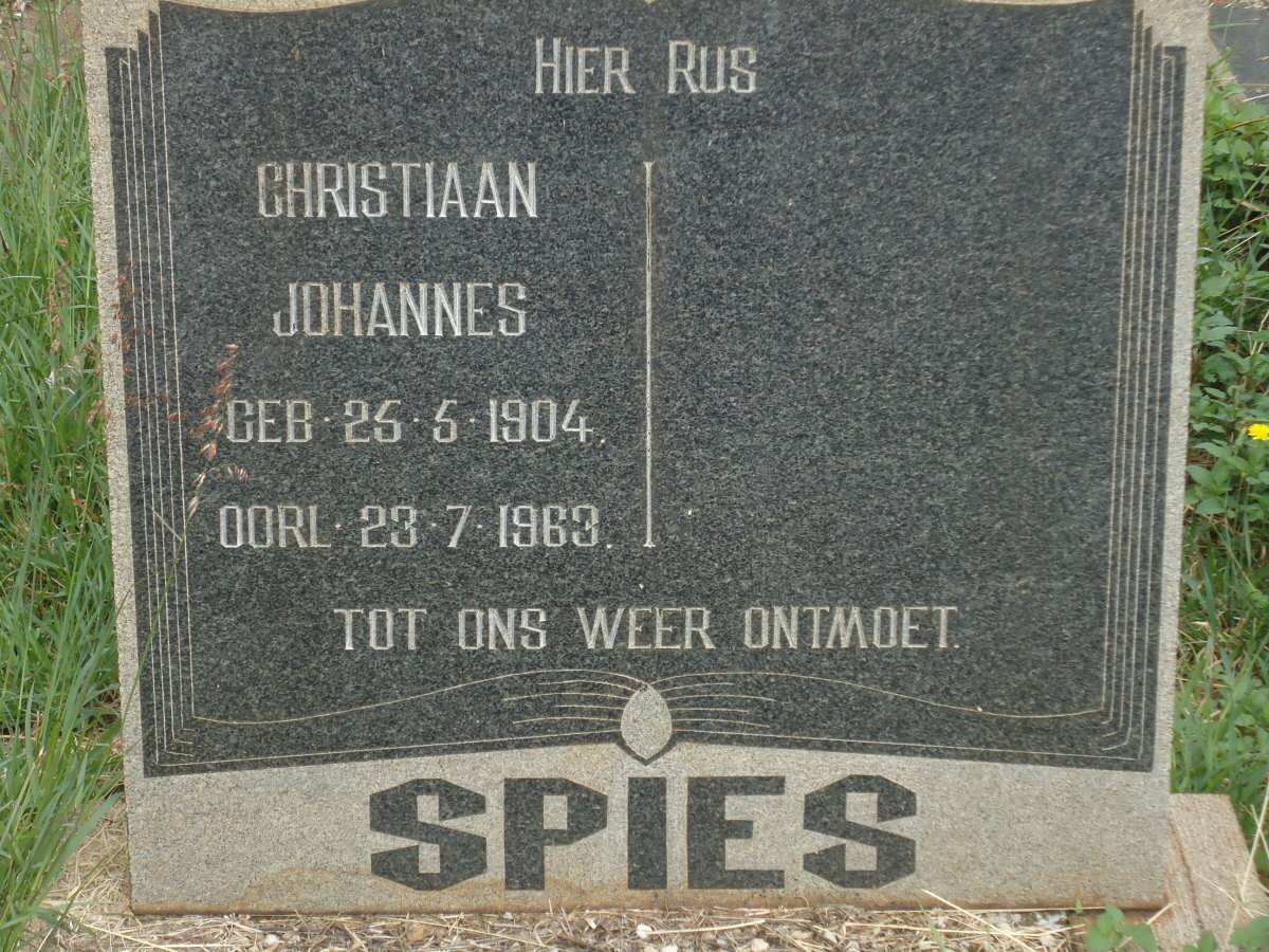 SPIES Christiaan Johannes 1904-1963