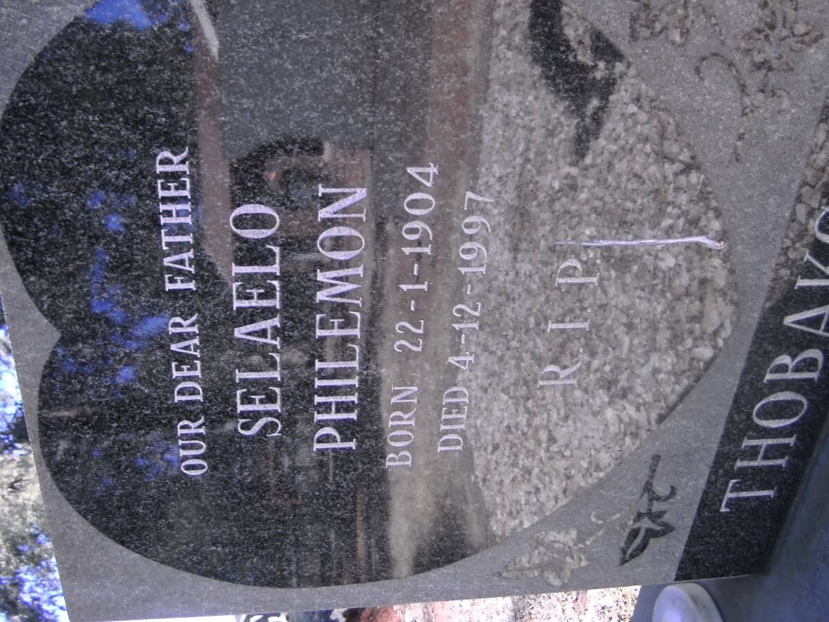 THOBAKGALE Selaelo Philemon 1904-1977