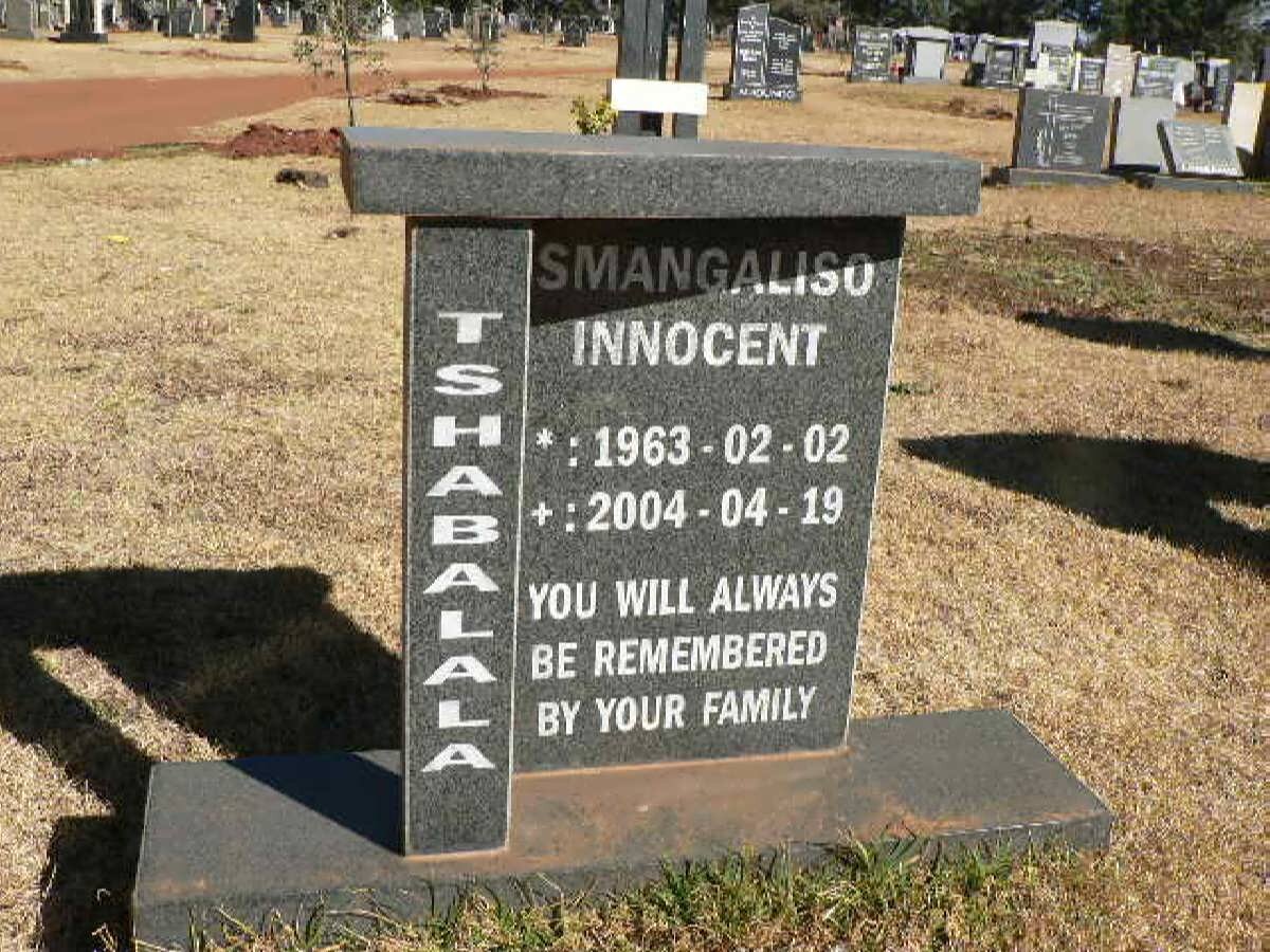TSHABALALA Tsmangaliso Innocent 1963-2004
