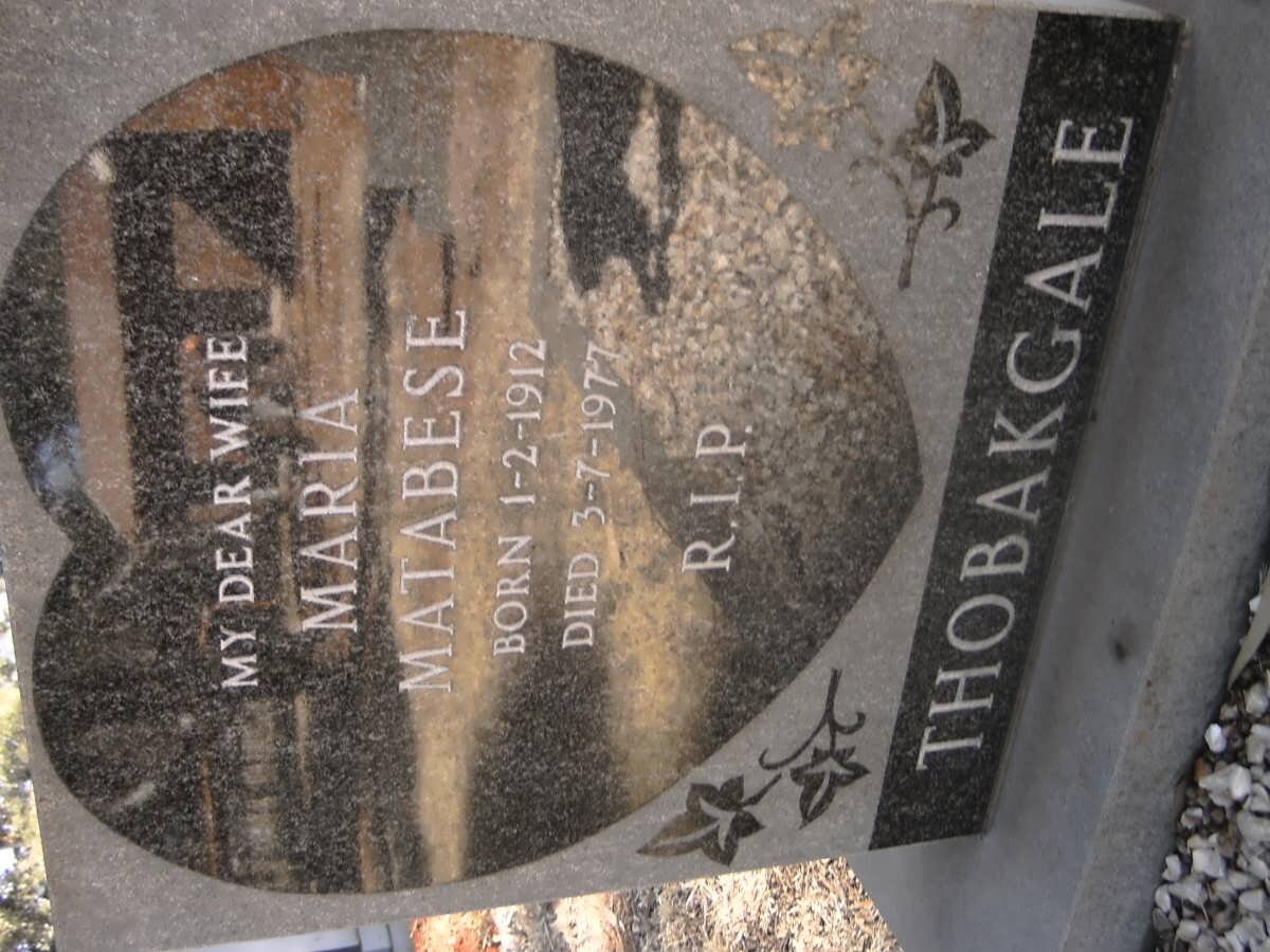 THOBAKGALE Maria Matabese 1912-1977