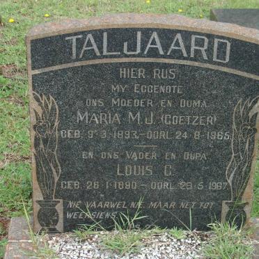 TALJAARD Louis C. 1890-1967 &amp; Maria M.J. COETZER 1893-1965