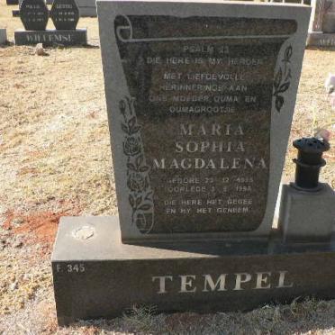 TEMPEL Maria Sophia Magdalena 1955-1998