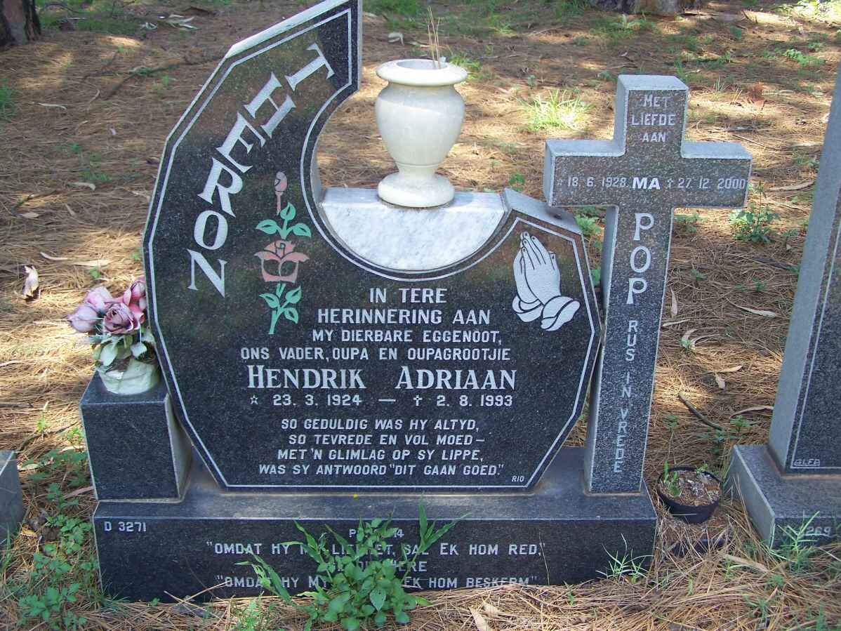 THERON Hendrik Adriaan 1924-1993 &amp; Pop 1928-2000
