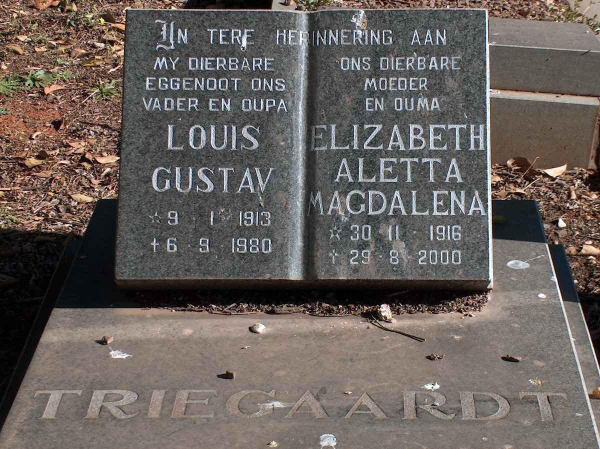 TRIEGAARDT Louis Gustav 1913-1980 &amp; Elizabeth Aletta Magdalena 1916-2000