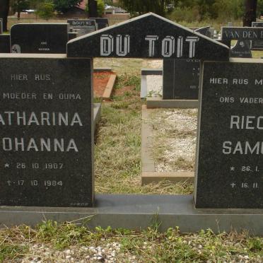 TOIT Riegal Samuel, du 1907-1981 &amp; Catharina Johanna 1907-1984