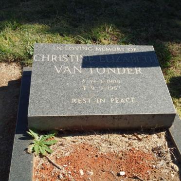TONDER Christine Elizabeth, van 1905-1987