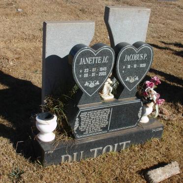 TOIT Jacobus P., du 1939-&amp; Janette J.C. 1945-2005