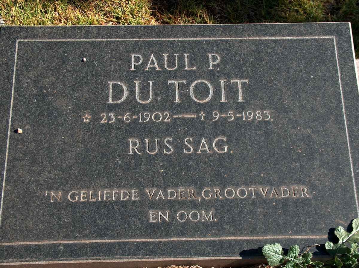 TOIT Paul P., du 1902-1983