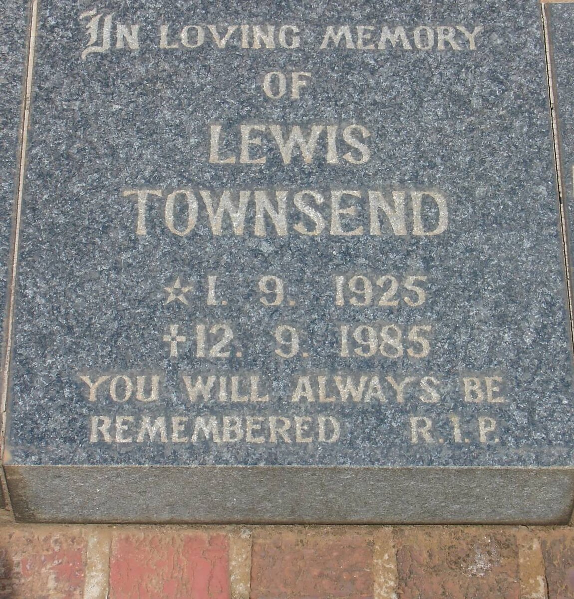 TOWNSEND Lewis 1925-1985