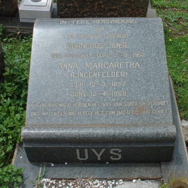 UYS Cornelius Janse 1897-1952 &amp; Anna Margaretha LINGENFELDER 1897-1969