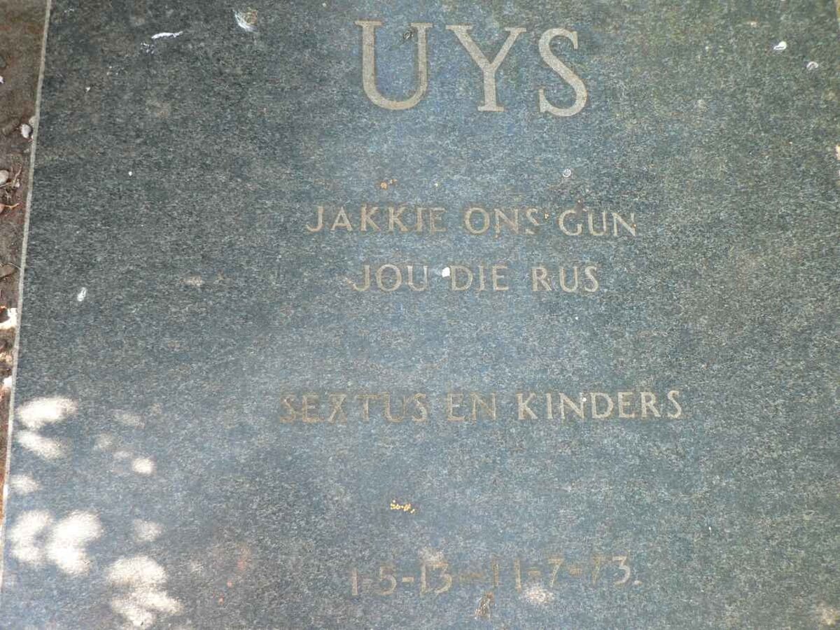 UYS Jakkie 1913-1973