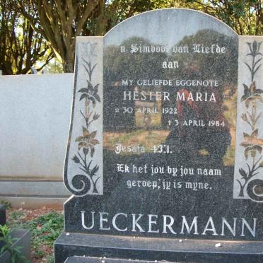 UECKERMANN Hester Maria 1922-1984