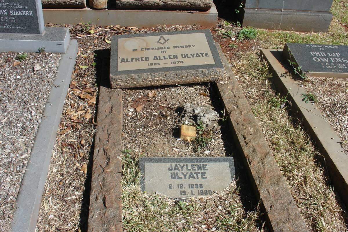 ULYATE Alfred Allen 1885-1974 &amp; Jaylene 1898-1980
