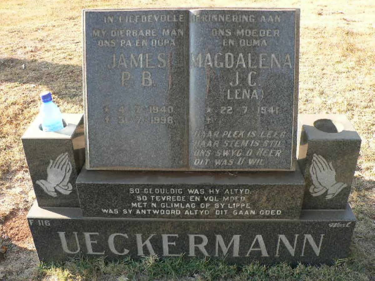 UECKERMANN James P.B. 1940-1998 &amp; Magdalena J.C. 1941-