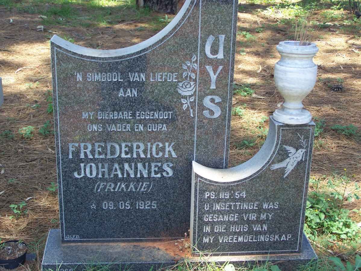 UYS Frederick Johannes 1925-
