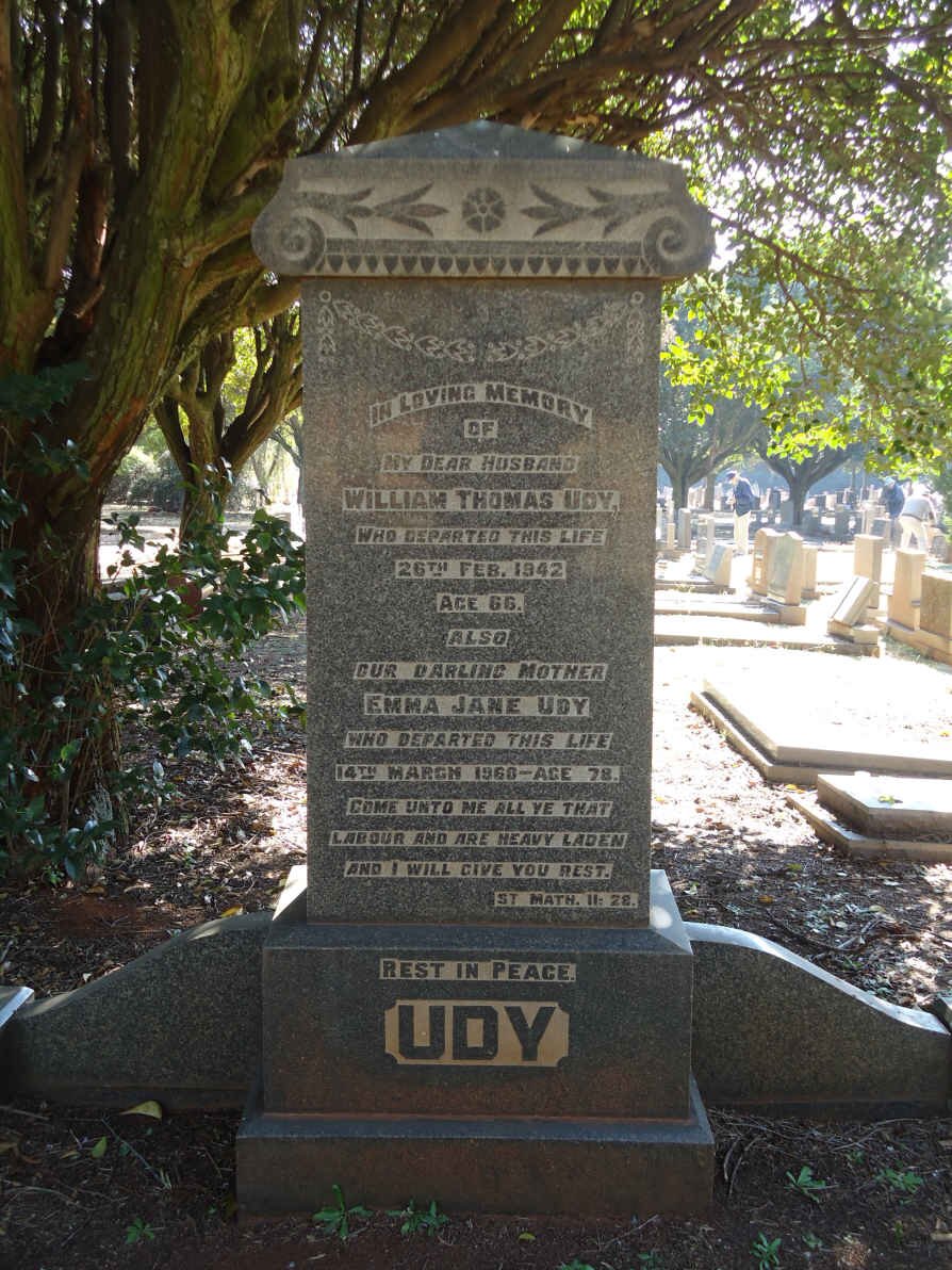 UDY William Thomas -1942 &amp; Emma Jane -196?