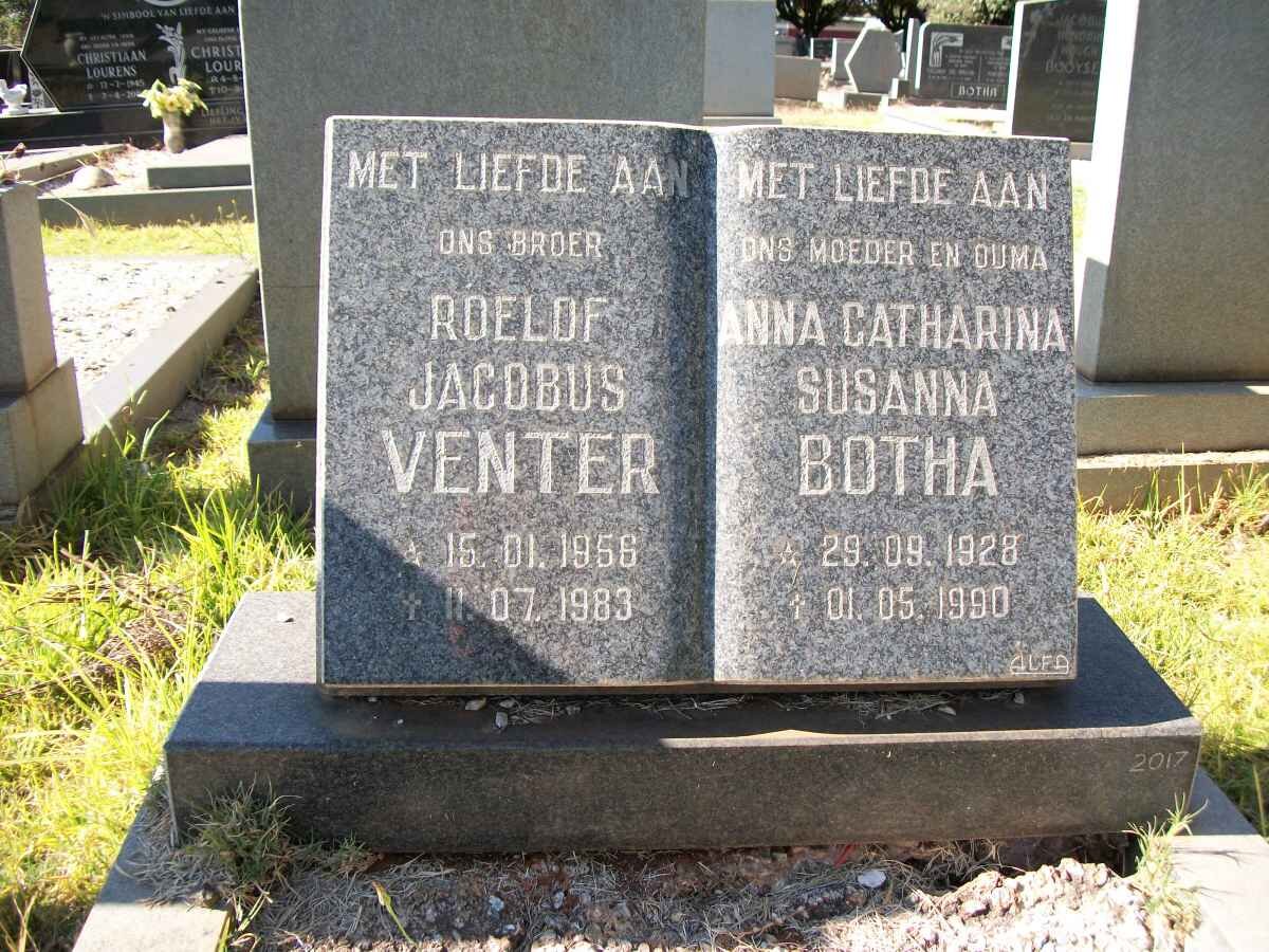 VENTER Roelof Jacobus 1956-1983 :: BOTHA Anna Catharina Susanna 1928-1990