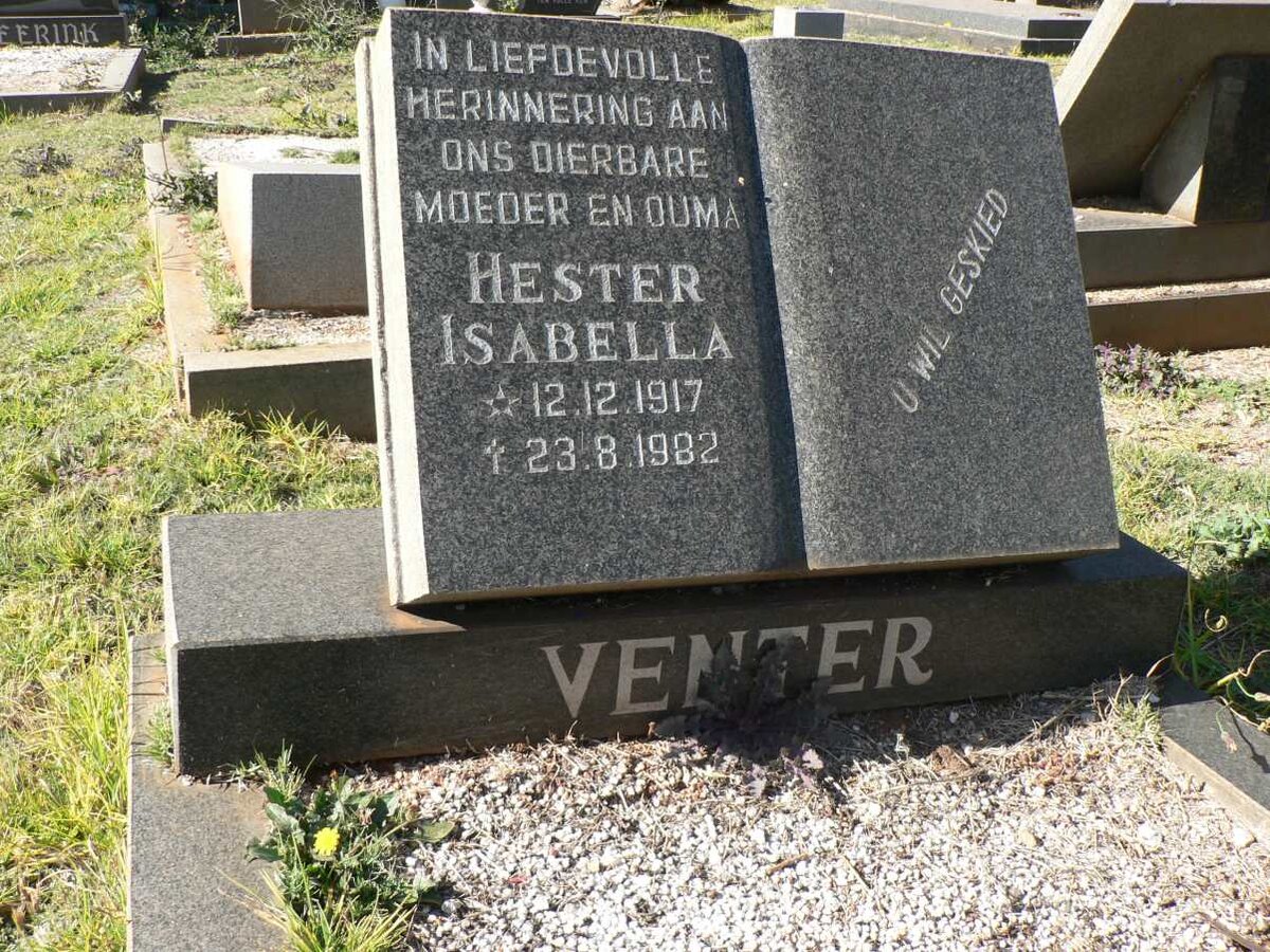 VENTER Hester Isabella 1917-1982