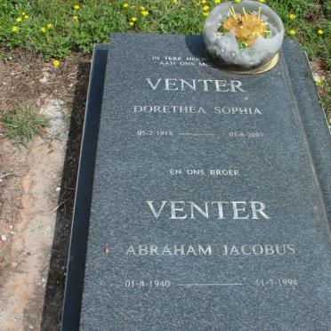 VENTER Abraham Jacobus 1940-1994 :: VENTER Dorethea Sophia 1918-2007