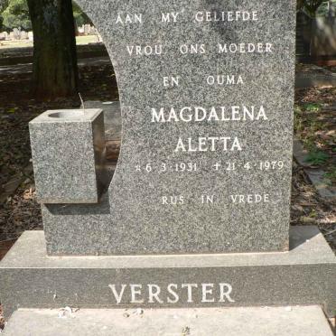 VERSTER Magdalena Aletta 1931-1979
