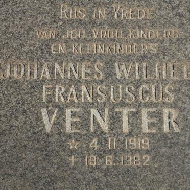 VENTER Johannes Wilhelm Fransuscus 1919-1982