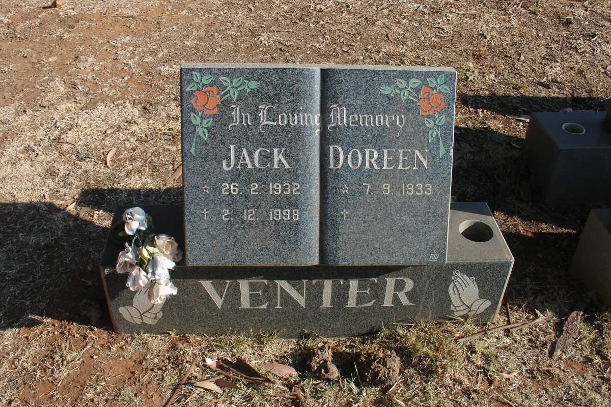 VENTER Jack 1932-1998 &amp; Doreen 1933-