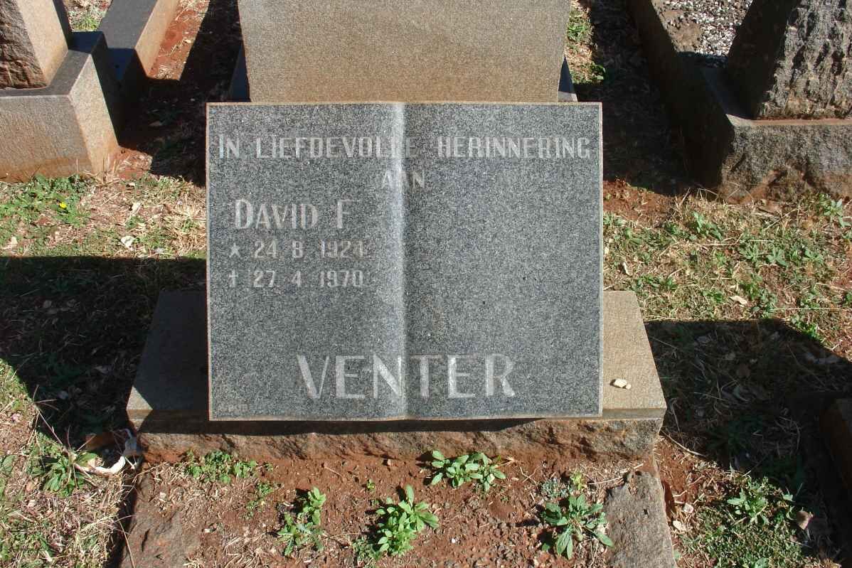 VENTER David F. 1924-1970