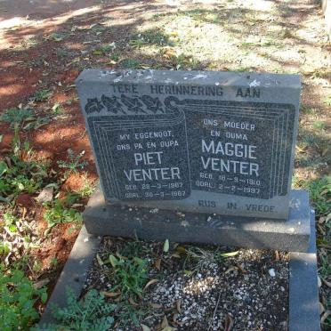 VENTER Piet 1907-1987 &amp; Maggie 1910-1987