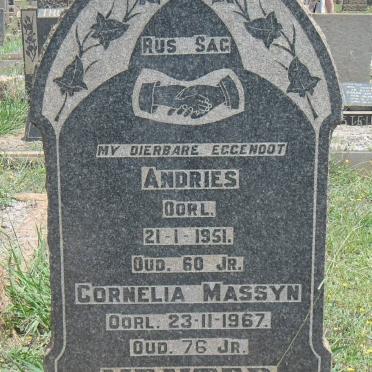 VENTER Andries -1951 &amp; Cornelia Massyn -1967