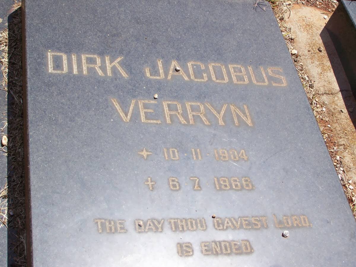 VERRYN Dirk Jacobus 1904-1966