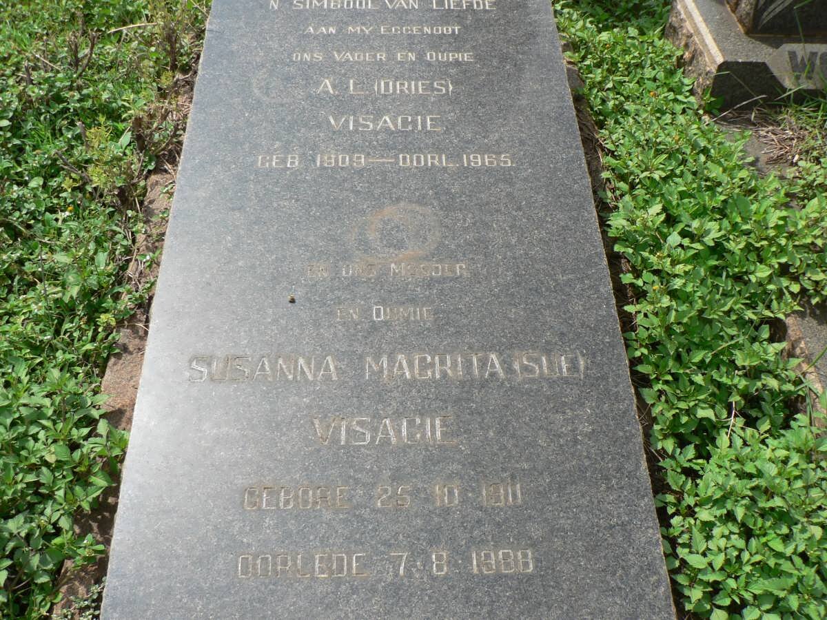 VISAGIE A.L. 1909-1965 &amp; Susanna Magrita 1911-1988