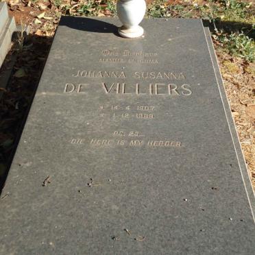 VILLIERS Johanna Susanna, de 1907-1988