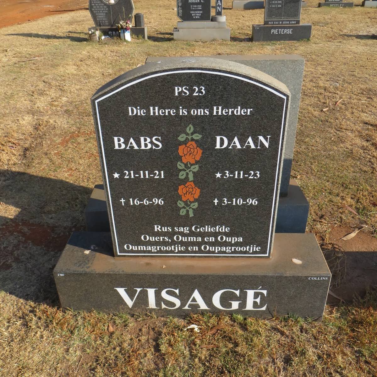VISAGÉ Daan 1923-1996 &amp; Babs 1921-1996