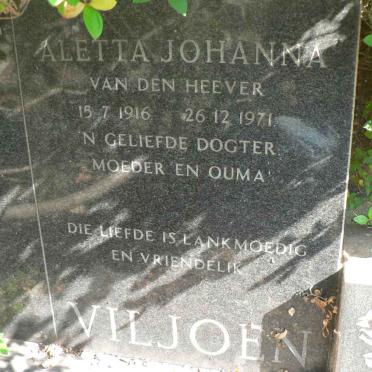 VILJOEN Aletta Johanna nee VAN DEN HEEVER 1916-1971