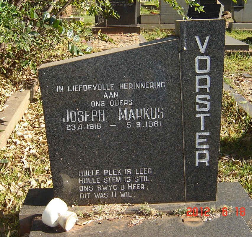 VORSTER Joseph Markus 1918-1981